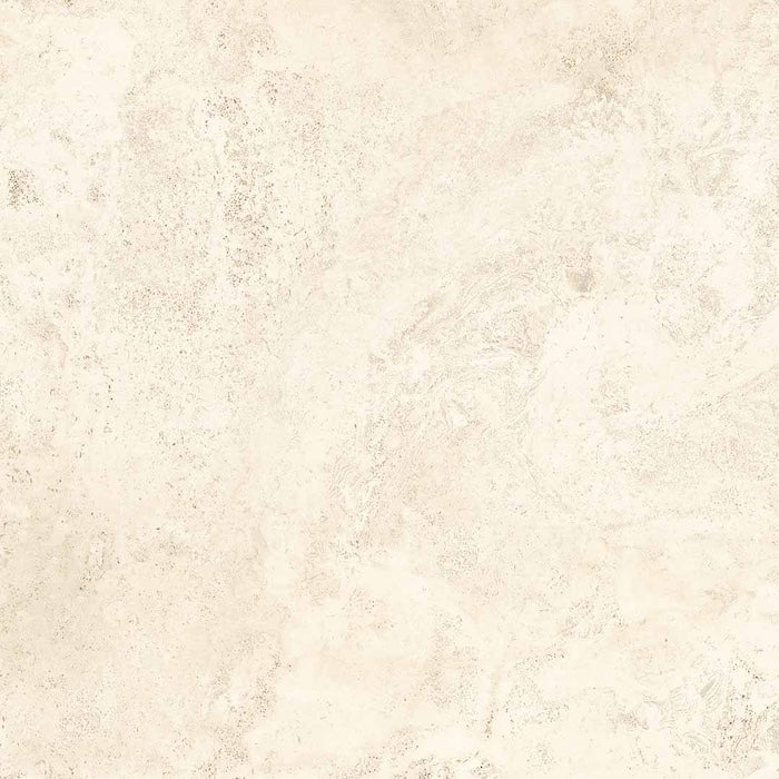 dettaglio pistrella in gres porcellanato effetto metallo ossidato 120x120 della collezione La Geoteca nella colorazione Travertino Ivory cross di gardenia orchidea