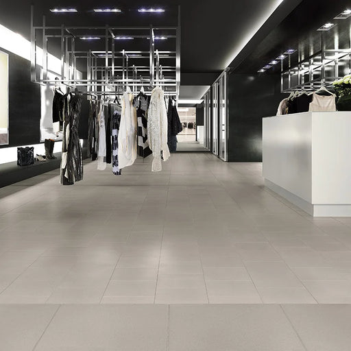 Negozio Pavimento Gres Granito Evo Denver 45x45 Rettificato Casalgrande Padana, effetto graniglia opaco.