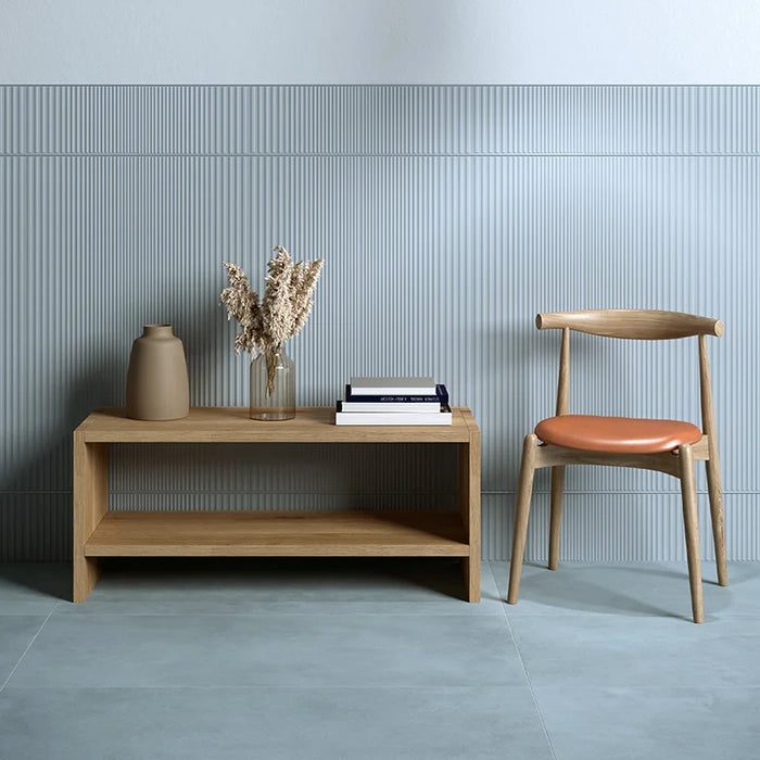 piastrella Canneté Cielo della collezione Boiserie di Herberia Ceramiche in formato 33x100