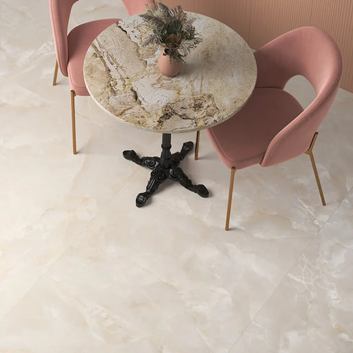 Pavimento in gres porcellanato Ambra della collezione Onici di Herberia Ceramiche in formato 90x90