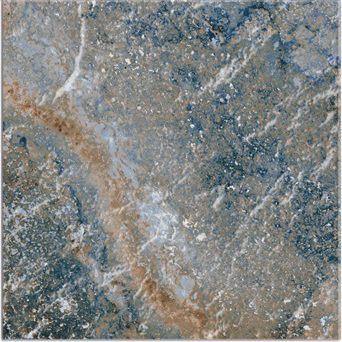 Dettaglio piastrella per pavimento e rivestimento in gres porcellanato effetto pietra spaziale. Collezione Swimming Planet di Ceramica Valsecchia, formato 15x15, Jupiter Sky