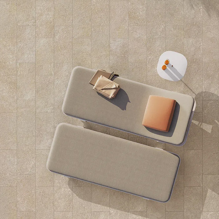 dettaglio pavimento in gres porcellanato effetto pietra quarzite. collezione Arkè, formato 30x60 per esterni, colore Beige