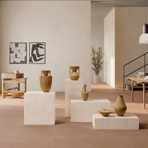 Piastrella per pavimenti e rivestimenti in gres effetto cotto della collezione CottoMilano di ceramiche Keope, formato 20x20 cm, colore Talco