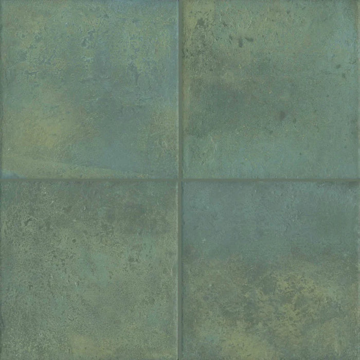 Dettaglio piastrelle in gres effetto cotto moderno, collezione Coccio di Keradom, formato 25x25, colore Bosco