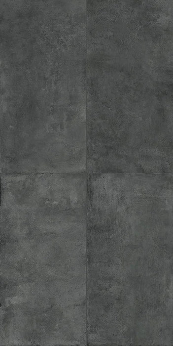 Dettaglio piastrelle in gres effetto cotto moderno, collezione Coccio di Keradom, formato 60x120, colore Carbone