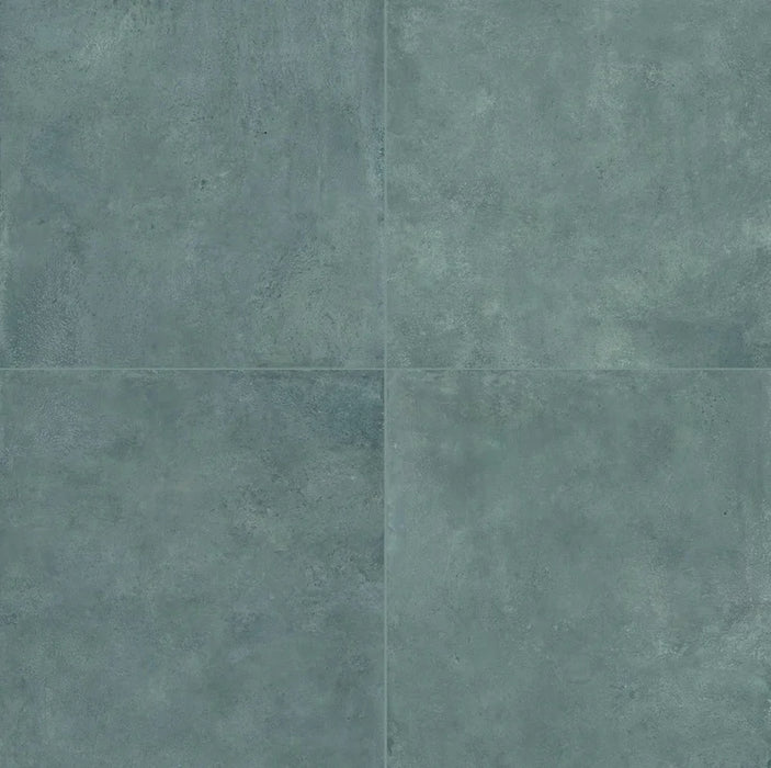 Dettaglio piastrelle in gres effetto cotto moderno, collezione Coccio di Keradom, formato 60x60, colore Cielo