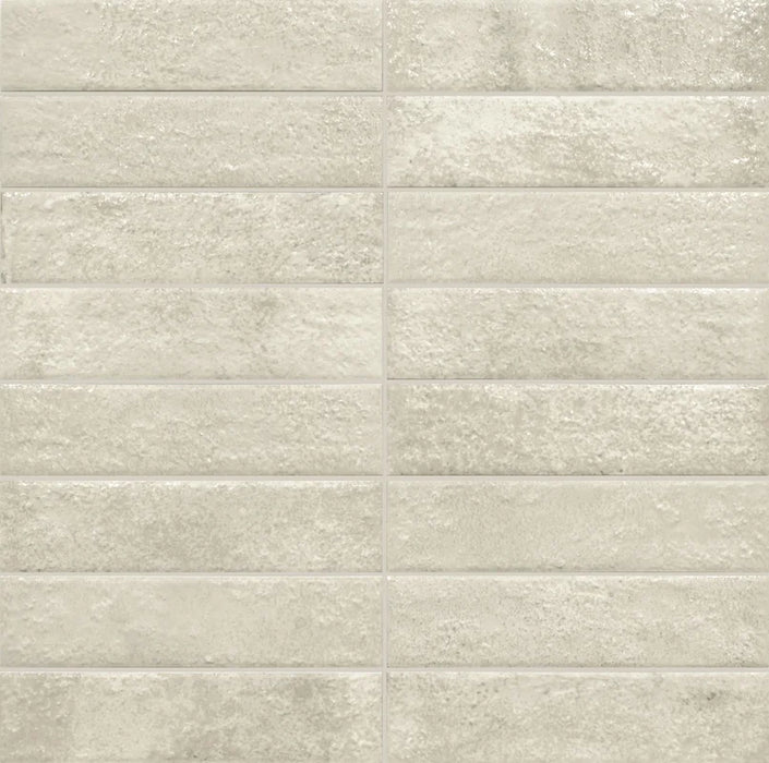 Dettaglio piastrella con colori pastello, collezione Coccio di Keradom formato Brick colore Sabbia 6x25