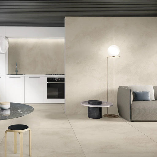 Dettaglio piastrella in gres porcellanato effetto pietra opaco 120x120 cm della collezione Pietre di Sardegna di Casalgrande Padana, colore Porto Rotondo