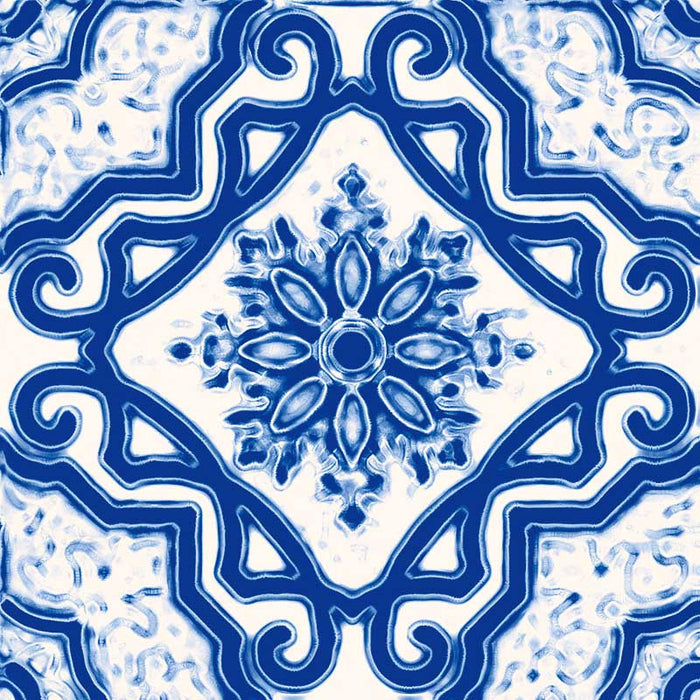 Dettaglio piastrella in gres porcellanato stile maiolica vietrese, collezione Maioliche di ceramiche Valsecchia colore 18 15x15 