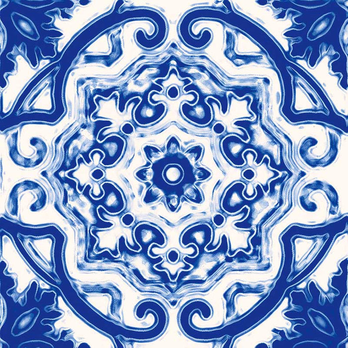 Dettaglio piastrella in gres porcellanato stile maiolica vietrese, collezione Maioliche di ceramiche Valsecchia colore 19 15x15 