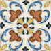 Dettaglio piastrella stile maiolica vietrese, collezione Maioliche di ceramiche Valsecchia colore mix color 15x15 