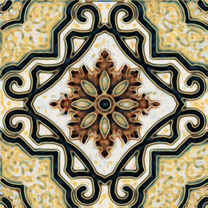 Dettaglio piastrella stile maiolica vietrese, collezione Maioliche di ceramiche Valsecchia colore mix color 15x15 