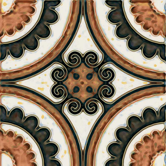 Dettaglio piastrella stile maiolica vietrese, collezione Maioliche di ceramiche Valsecchia colore mix color 15x15 