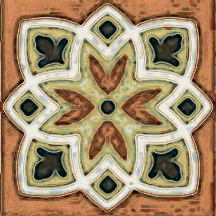 Dettaglio piastrella stile maiolica vietrese, collezione Maioliche di ceramiche Valsecchia colore mix color 15x15 