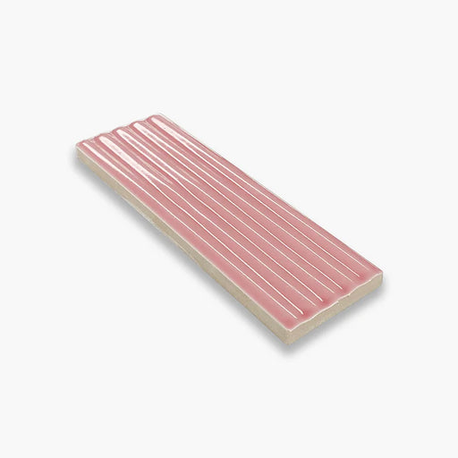 Piastrelle per rivestimento bagno e cucina scontate, colore rosa con superficie a rilievo. Outlet stock scontate