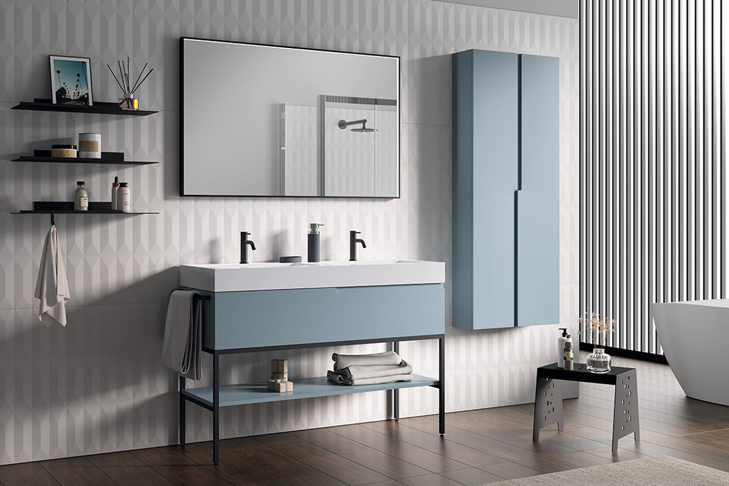 Alpenberger - Lavandino per WC con mobiletto, larghezza 45 cm, piccolo, con lavabo da appoggio, da appendere, per mobili da bagno, colore: bianco, KORA-450 Alpenberger - Lavandino per WC con mobiletto, larghezza 45 cm, piccolo, con lavabo da appoggio, da appendere, per mobili da bagno, colore: bianco, KORA-450