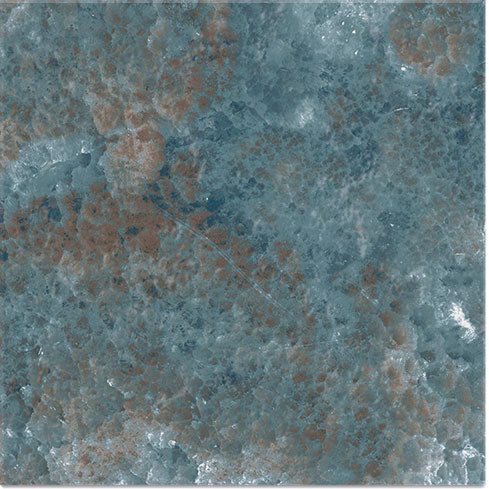 Dettaglio piastrella per pavimento e rivestimento in gres porcellanato effetto pietra spaziale. Collezione Swimming Planet di Ceramica Valsecchia, formato 15x15, Moon Emerald