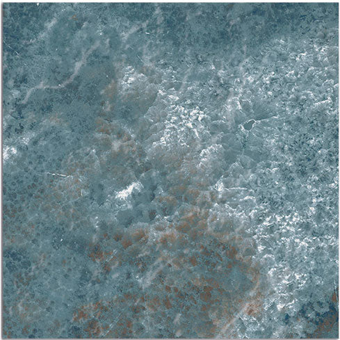 Dettaglio piastrella per pavimento e rivestimento in gres porcellanato effetto pietra spaziale. Collezione Swimming Planet di Ceramica Valsecchia, formato 15x15, Moon Emerald