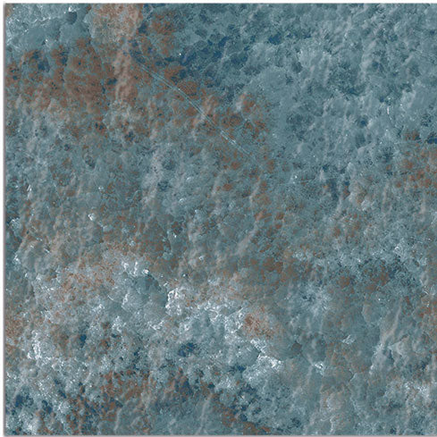 Dettaglio piastrella per pavimento e rivestimento in gres porcellanato effetto pietra spaziale. Collezione Swimming Planet di Ceramica Valsecchia, formato 15x15, Moon Emerald