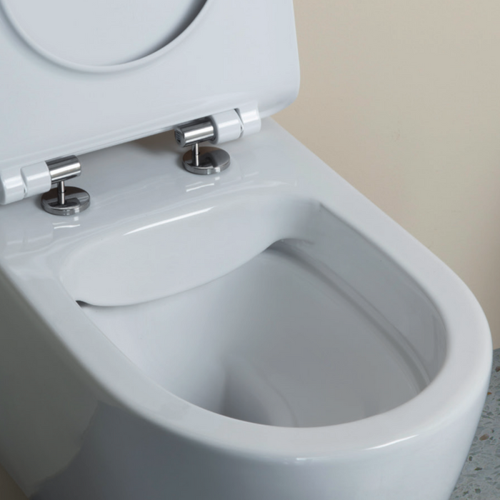 Music Plus - Set sanitari sospesi senza brida con coprivaso Slim rallentato