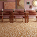 Dettaglio ristorante con pavimento in gres serie Nok di 41zero42, effetto argilla con decoro tribale opaco, formato 120x120 cm, Colore Snake Terra