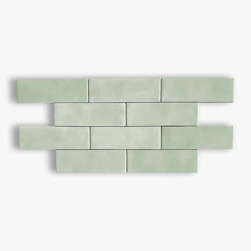 Piastrelle metro, formato 5x15 verde opaco, rivestimento scontato per bagno e cucina