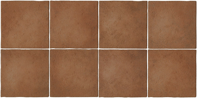 Dettaglio piastrelle in gres porcellanato effetto cotto provenzale della collezione Selciaia di keradom, formato 25x25, colore rosso