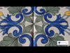 Piastrelle decorate in stile maiolica vietrese dipinta a mano. Gres porcellanato antimacchia collezione amalfi decoro 2 di valsecchia. Video dimostrativo
