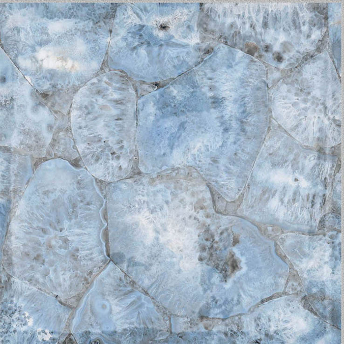 Dettaglio piastrella per pavimento e rivestimento in gres porcellanato effetto fondale marino. Collezione Swimming Sea di Ceramica Valsecchia, formato 15x15, Reef Sky