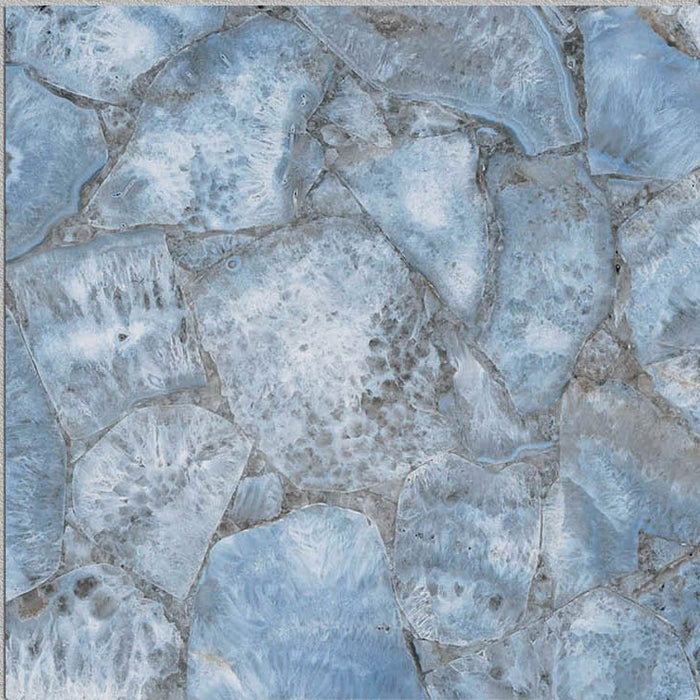 Dettaglio piastrella per pavimento e rivestimento in gres porcellanato effetto fondale marino. Collezione Swimming Sea di Ceramica Valsecchia, formato 15x15, Reef Sky