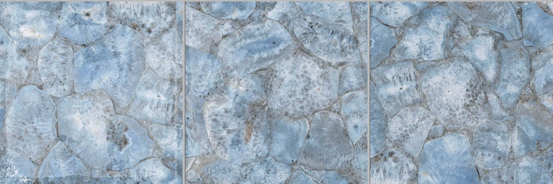 Dettaglio piastrelle per pavimento e rivestimento in gres porcellanato effetto fondale marino. Collezione Swimming Sea di Ceramica Valsecchia, formato 15x15, Reef Sky