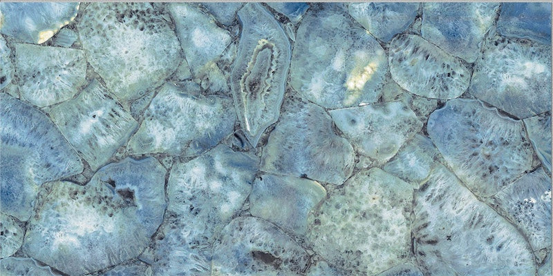 Dettaglio piastrella per pavimento e rivestimento in gres porcellanato effetto fondale marino. Collezione Swimming Sea di Ceramica Valsecchia, formato 15x30, Reef Water