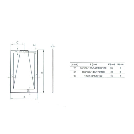 scheda tecnica piatto doccia cemento