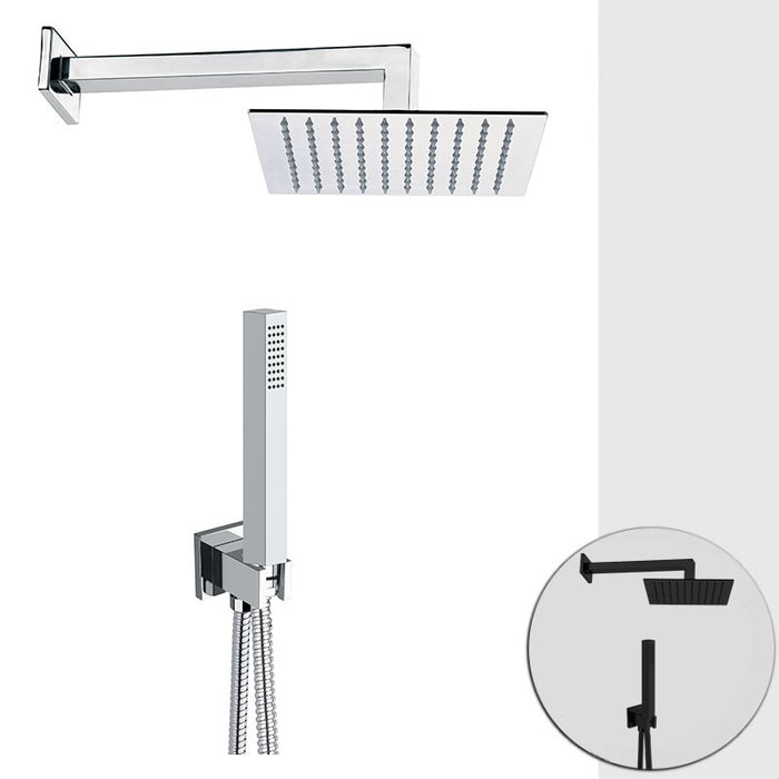 Waterfall 9 -Set doccia completo di doccetta e soffione quadro ultrapiatto