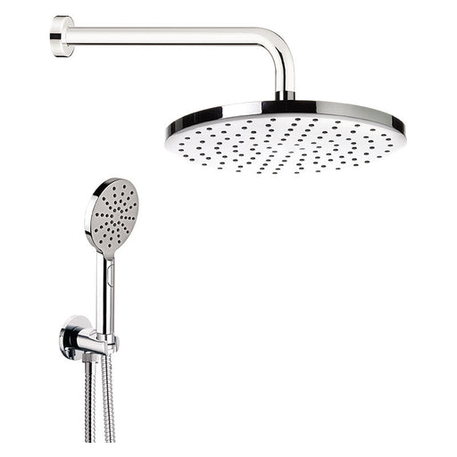 Set per doccia, composto da attacco presa acqua a muro con supporto per doccetta, braccio a muro in ottone 30cm, soffione in abs, doccetta in ABS a 3 funzioni