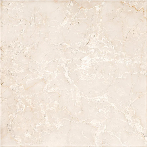 Dettaglio piastrella in gres porcellanato effetto marmo della collezione Dama di Self Style by keradom, formato 25x25, colore Botticino Classico