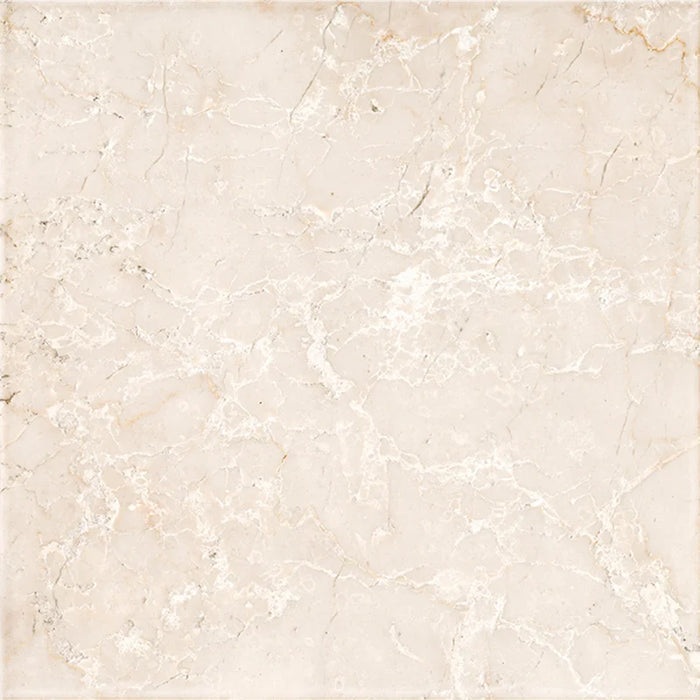 Dettaglio piastrella in gres porcellanato effetto marmo della collezione Dama di Self Style by keradom, formato 25x25, colore Botticino Classico