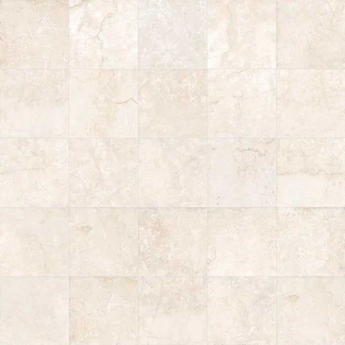 Dettaglio piastrella in gres porcellanato effetto marmo della collezione Dama di Self Style by keradom, formato 25x25, colore Botticino Classico