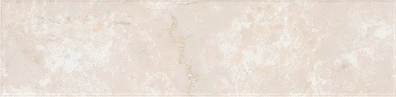 Dettaglio piastrella in gres porcellanato effetto marmo della collezione Dama di Self Style by keradom, formato 6x25, colore Botticino Classico