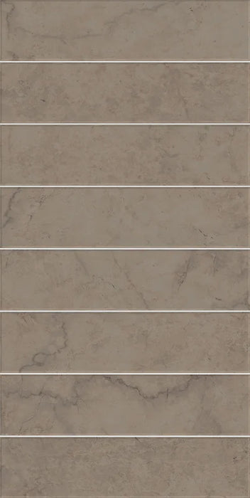 Dettaglio piastrella in gres porcellanato effetto marmo della collezione Dama di Self Style by keradom, formato 6x25, colore Pulpis Bronze