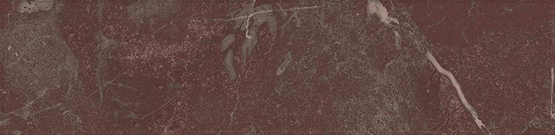 Dettaglio piastrella in gres porcellanato effetto marmo della collezione Dama di Self Style by keradom, formato 6x25, colore Rosso Cardinale