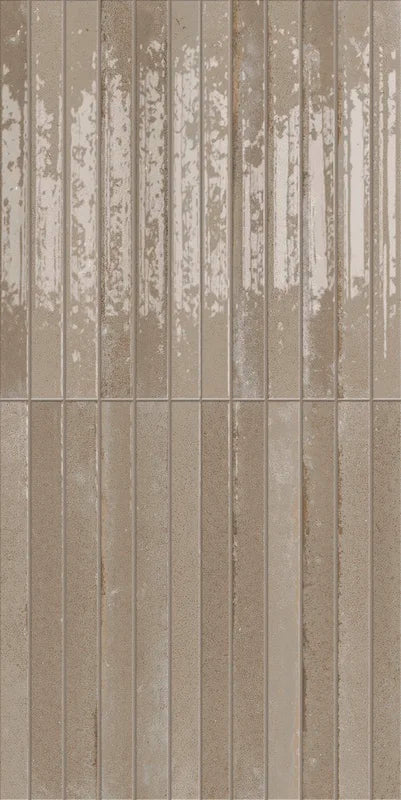 Dettaglio piastrella in gres porcellanato effetto kitkat della collezione Incanto di Self Style by keradom, formato 12.5x25, colore Espresso