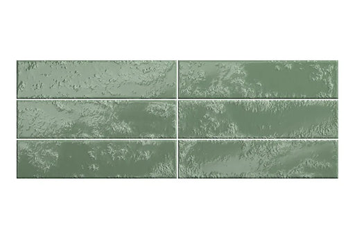 Dettaglio piastrella con colori pastello, collezione Costa Rei di Self Style by Keradom formato mattoncino colore Smeraldo 6x25