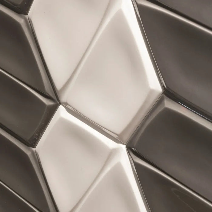 Dettaglio piastrella per rivestimento in ceramica formato esagonale opaco 15,6x18 cm della collezione Magnolia, colore Charcoal di Ceramica Settecento