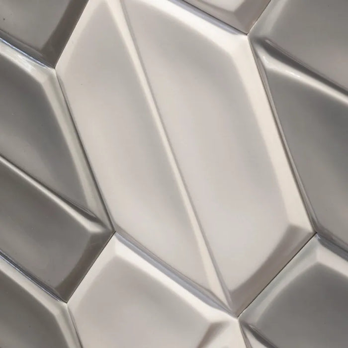 Dettaglio piastrella per rivestimento in ceramica formato esagonale opaco 15,6x18 cm della collezione Magnolia, colore Smoke di Ceramica Settecento