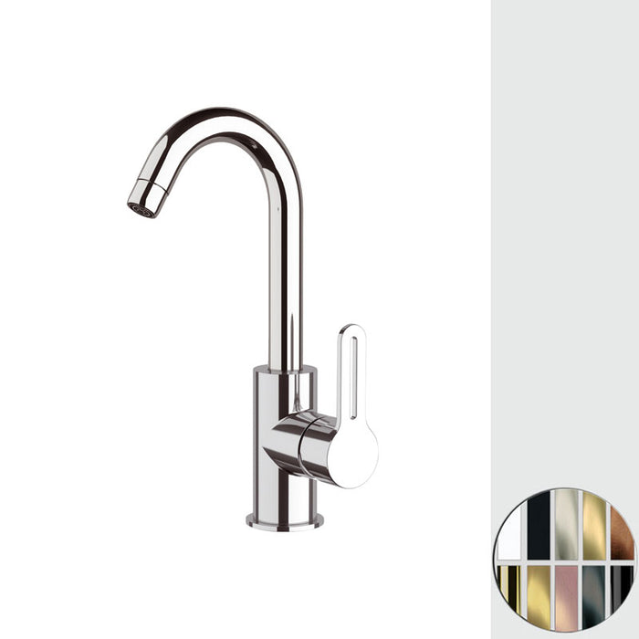 Miscelatore Lavello monoforo 90° con canna alta girevole modello corto della serie smart di daniel rubinetteria