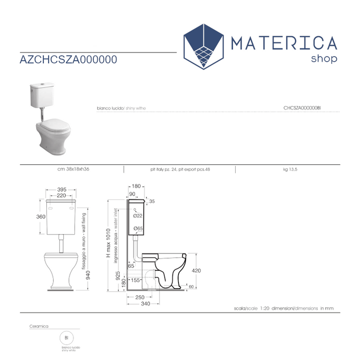 Stile - Cassetta a zaino in ceramica con coperchio