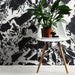 Dettaglio salotto con Piastrelle Supreme di 41zero42 in gres porcellanato effetto marmo bianco e nero 60x120 cm per pavimenti e rivestimenti moderni
