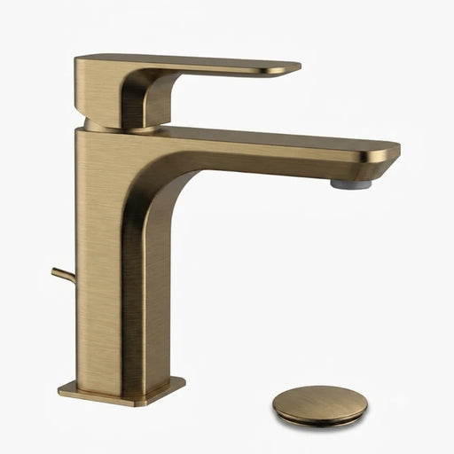 miscelatore per lavabo Minerva con scarico nella finitura Vecchio ottone