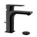 miscelatore monocomando MINERVA per lavabo con scarico in finitura cromo nero lucido